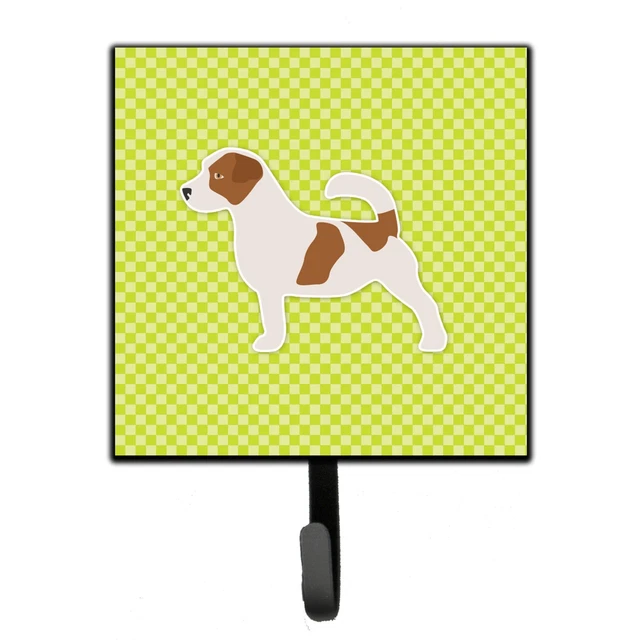 "Caroline's Treasures Jack Russell Terrier Checkerboard Green Leash or Key Ho...
