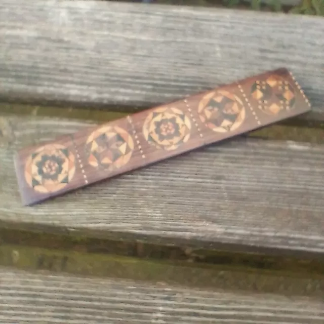 NINETEENTH CENTURY, VICTORIAN INLAID TUNBRIDGEWARE RULER, c. 1860's.