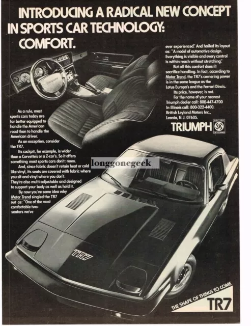 1976 Triumph TR7 Vintage Ad
