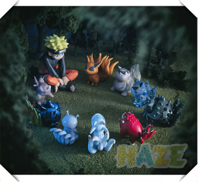 10pcs Set Anime Naruto Shippuden Uzumaki & Tailed Beast PVC Figure Model Toys