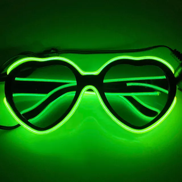 Heart Shaped Glow Sunglasses EL Wire Neon Glasses Party Supplies For Kids Adults