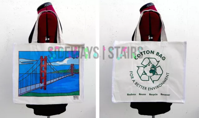 GOLDEN GATE BRIDGE CANVAS TOTE 17.5" San Francisco reusable shopping bag cute