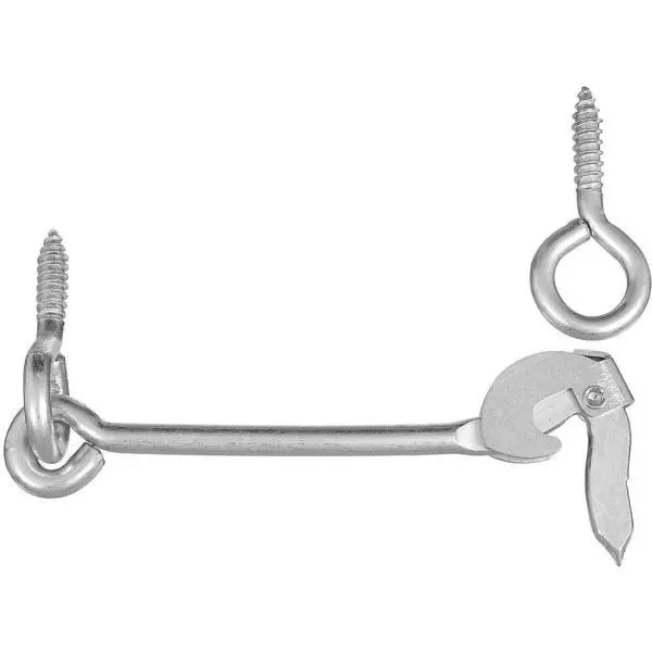 5 Pk Steel Zinc Plated 6" Heavy Safety Gate Door Latch Hook N122671