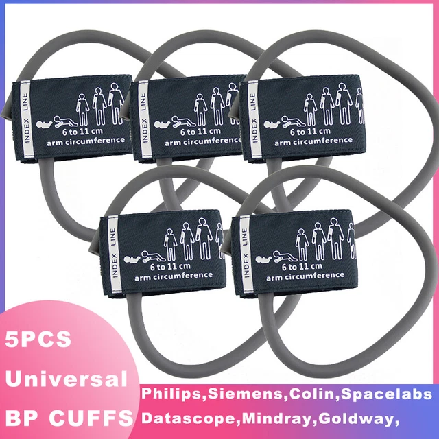 Single Hose Tube, Bladder Nibp Cuff Neonatal Size (6-11Cm) Patient Monitor 5 Pcs