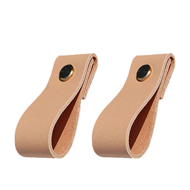 4 PCS Handle Drawer Leather Puller Closet Door Knobs Cabinet Door