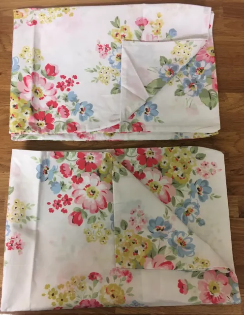 Cath Kidston Spring Bouquet White 2 Housewife Pillowcases Cotton Percale New