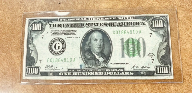 1928A $100 Chicago Gold on Demand Clause Federal Reserve