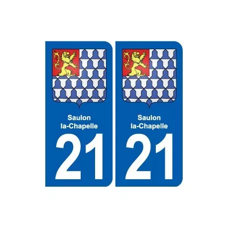 21 Saulon-la-Chapelle blason autocollant plaque stickers ville - Angles : arrond