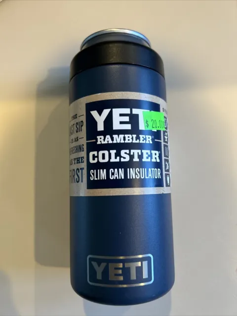 YETI Rambler Colster SLIM Can Insulator Koozie - Navy Blue