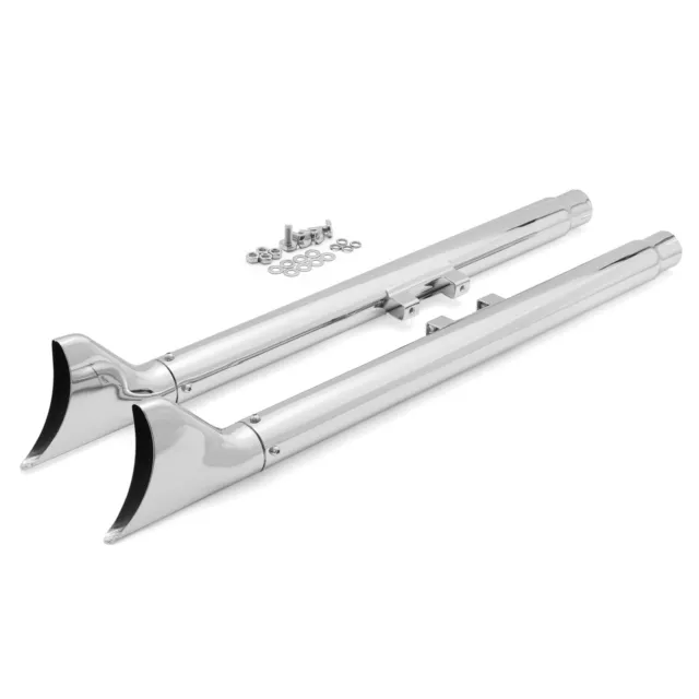Choppers 33" Fishtail Slip on Mufflers Exhaust for Harley Softail Heritage FLSTN