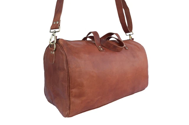 18 In Leather Duffle Bag Weekend Travel Flight Aircabin Carryon Luggage Handbags