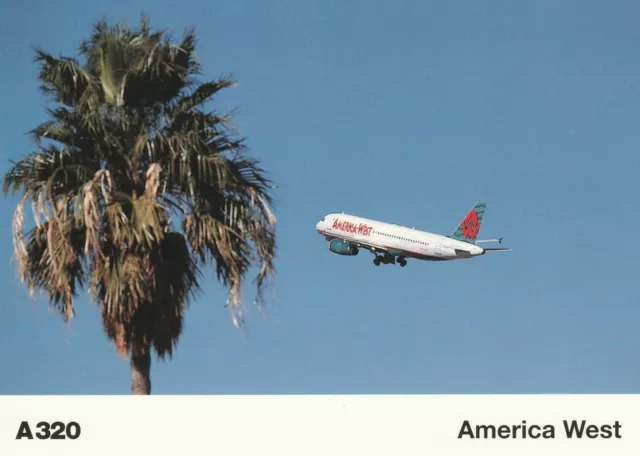 Airline Airbus issue postcard - America West Airlines Airbus A320