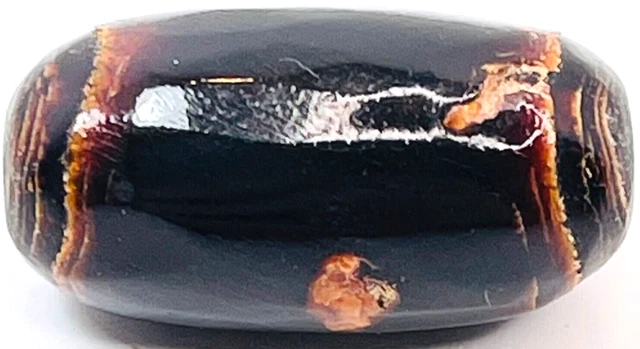Vintage Hawaiian Black Coral Bead Size 21mm x 11mm Black Coral Pendant #9