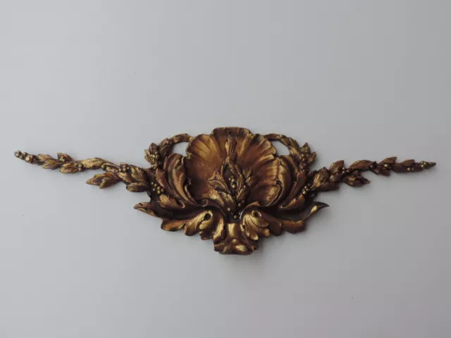 Alter Bronze Beschlag Möbelbeschlag Ornament Applikation Muschel Akanthus  Antik