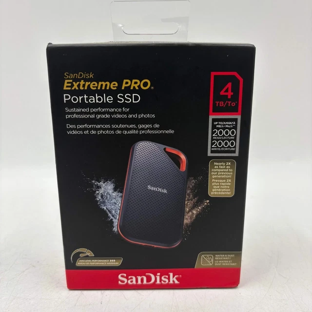 新品未開封 爆速2000 SanDisk SSD 4TB Extreme PRO Amazon.com: SanDisk 4TB Extreme PRO Portable SSD - Up to