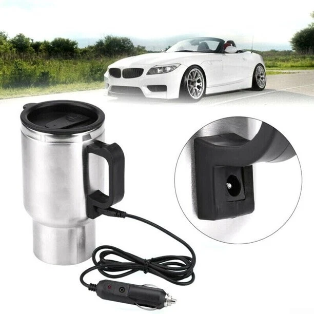 Stainless Steel Electric Mug 12V Car Electric Kettle Heated Mug Car Coffee 2