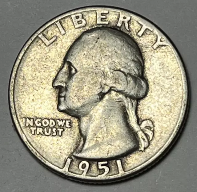 1951 P Washington Quarter 90% Silver Free Shipping KL14