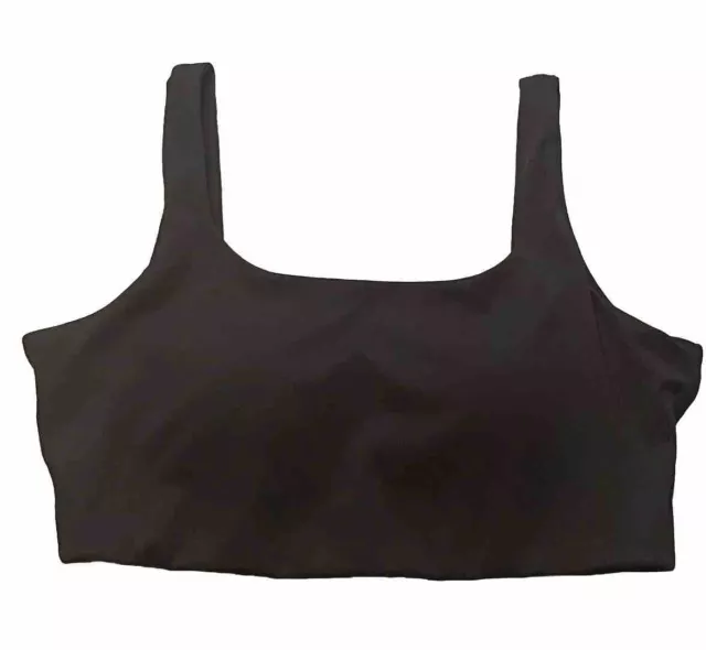 Madewell Women’s Sports Bra Light Support Square Neck Padded Flex Stretch Black