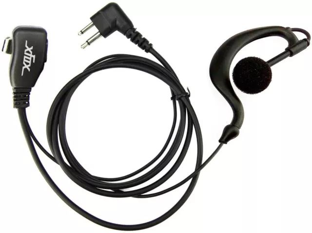XFOX 2Pin Advanced G Shape Clip-Ear PTT Headset Earpiece Mic for Motorola (3pcs)