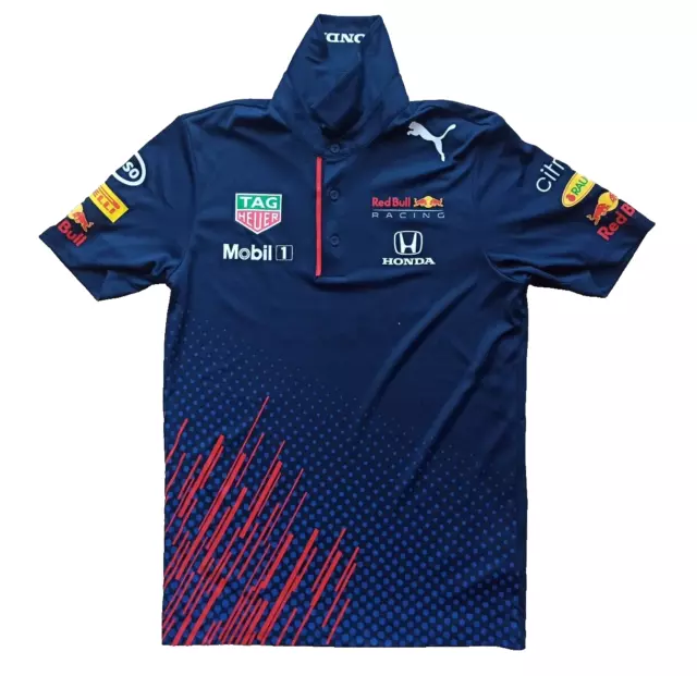 Puma Red Bull Racing 2021 Functional Zip Polo Shirt Teamline RBR F1 Night Sky S