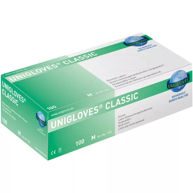 Guantes desechables Unigloves Classic 1102 látex, talla S