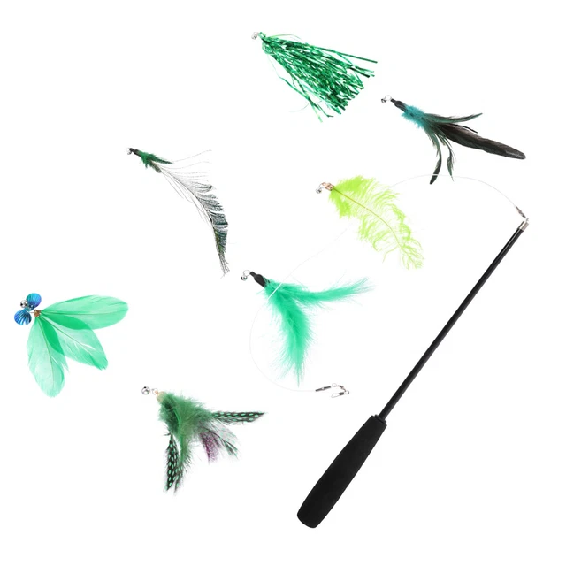 8 Pcs/Set Kitten Wand Toy Cat Teaser Indoor Cat Toys The Cat