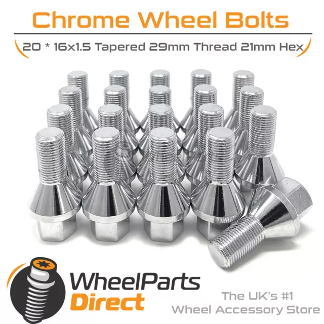 Wheel Bolts 16x1.5 Chrome for Fiat Ducato Maxi [Mk3] 07-22 on Original Wheels