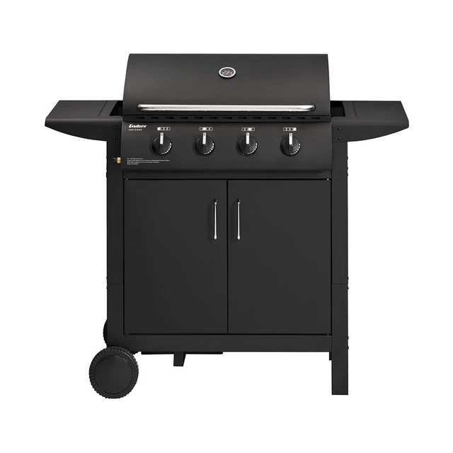 Enders BBQ Gasgrill SAN DIEGO 4 Edelstahl-Brenner Grillwagen Grillhaube Warmhalt