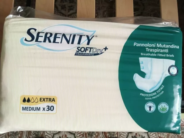 PANNOLONI MUTANDINA SERENITY Soft Dry per adulti 1 pacco (30 pezzi) misura  M EUR 25,00 - PicClick IT
