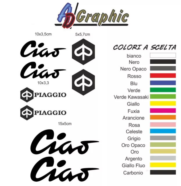 kit adesivi adesivo Stickers pegatina decal sticker compatibile piaggio ciao