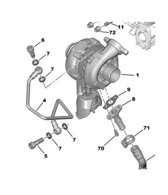 Kit de montage Turbo PSA 1.6 HDI 0379.68 0381.27 0381.26 1018.66 2