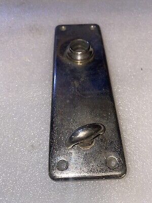 ANTIQUE STAMPED Brass ART DECO/NOUVEAU PATTERN BACKPLATE With Thumb Turn Knob