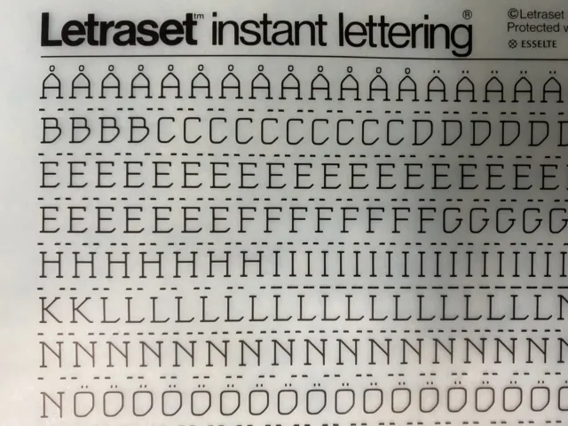 Obliq Light Letraset instant rub on lettering 6.5mm 28pt IL4783 NOS