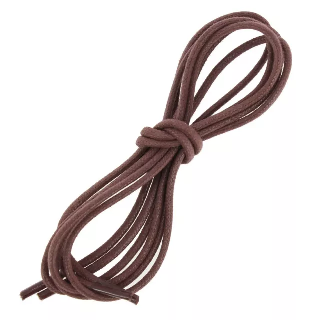Les Lacets Français. Lacets ronds et épais. 3MM, Coton. Marron Acajou.  -