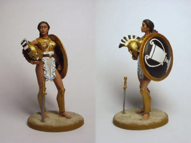 PAINTED Roman gladiator amazon with long sword / Tin figure 54mm