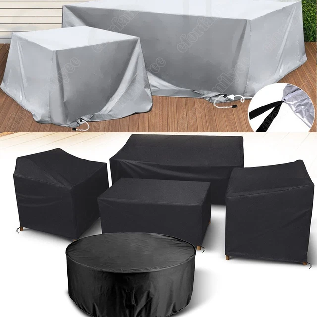 Auflagenbox Schutzhülle – Aus 210D Oxford, Silberbeschichtet, Wasserdicht, Mit Reißverschluss & Kordelzug, Passend Für S/M/L Gartenbox, UV- & Wetterfest, In Schwarz