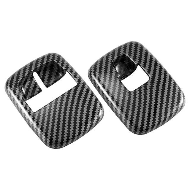 2 pz alzacristalli car fibra di carbonio interruttore copertura bottoni adesivo decorativo per D3W1