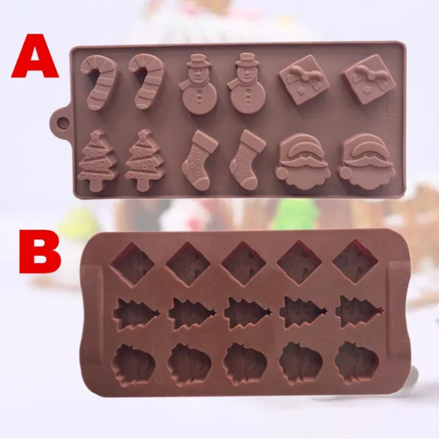 2 Styles Silicone Chocolate Cake Decor Moulds Ice Tray Candy Cookie Baking Mold