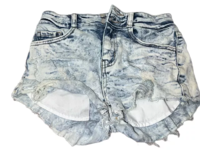 Kancan Distressed Denim Jean Shorts Size 14 High Rise *See Pics For Measurements