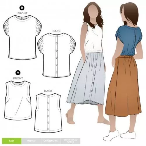 Style Arc Sewing Pattern Bonnie Tops Sizes 18-30