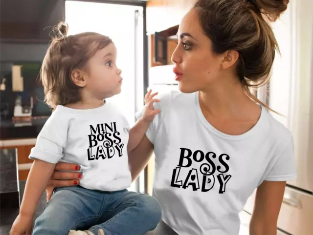 Boss Lady Mini Boss Lady Kids And Baby Matching T Shirt  Baby Outfit gift
