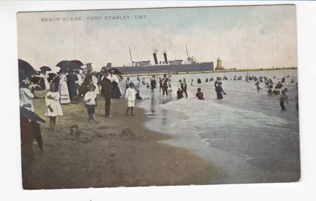 Port Stanley Ontario Postcard Beach Scene Warwick
