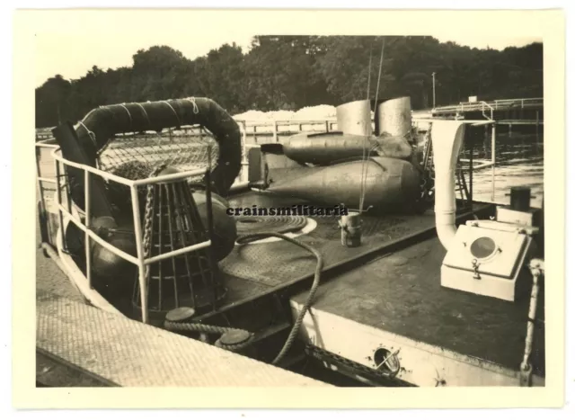 Orig. Foto Minensucher Ausrüstung an Bord Kriegsmarine Minensuchboot Schiff