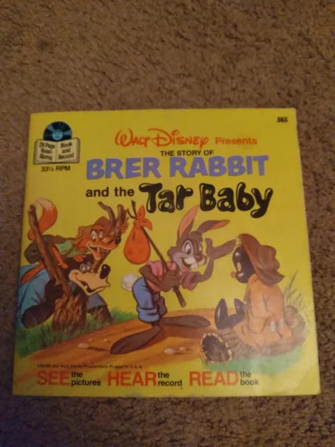 Brer Rabbit And The Tar Baby Walt Disney 45 Record & Book