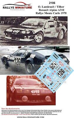 Trofeu DECALS 1/43 ALPINE RENAULT A310 CERF RALLYE MONTE CARLO 1980 RALLY MONTECARLO 