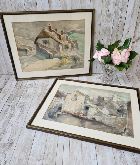 'Helen Dorothy Copsey' Pair of Early 20th Century Watercolour Landscapes Signed 2