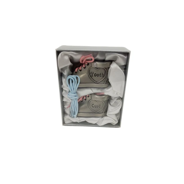 new stephan baby pewter keepsake tooth/curl shoe set.