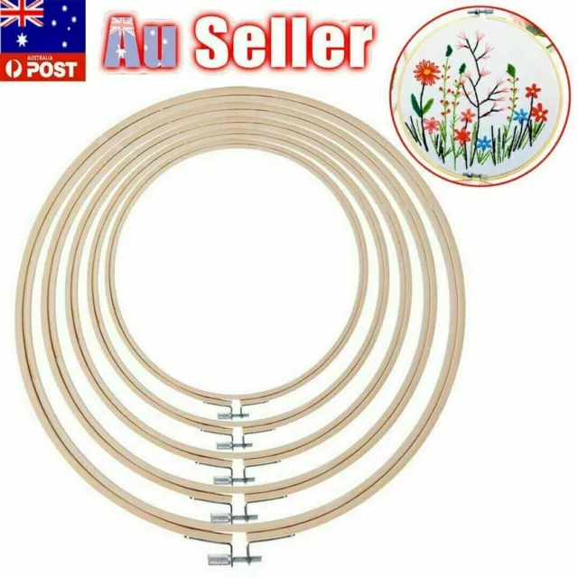 5pcs Wooden Cross Stitch Machine Embroidery Hoop Ring Bamboo Sewing Tools DIY