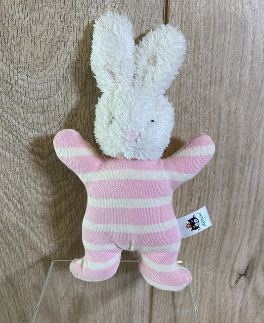 JELLYCAT BRETON BUNNY Rabbit Soft Plush Toy Comforter Rattle Pink Cream ...