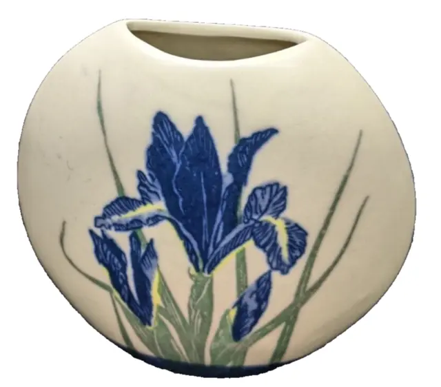 Otagiri Original IrisPottery Bud Vase Mid Century Modern Navy Blue Hand Crafted